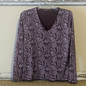 Liz Claiborne long sleeve paisley top
